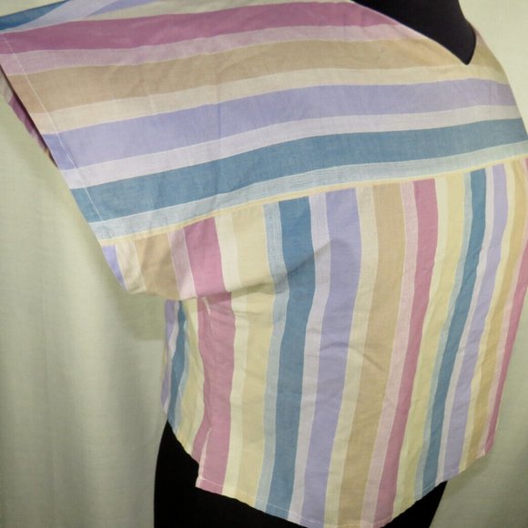 Women's Size 16, Vintage Rendezvous Pastel Striped Blouse - Picture 4 of 7